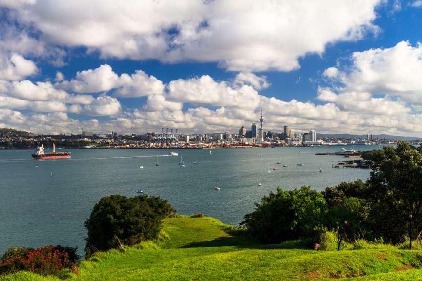 Blick von Devonport über den Waitemata Harbour