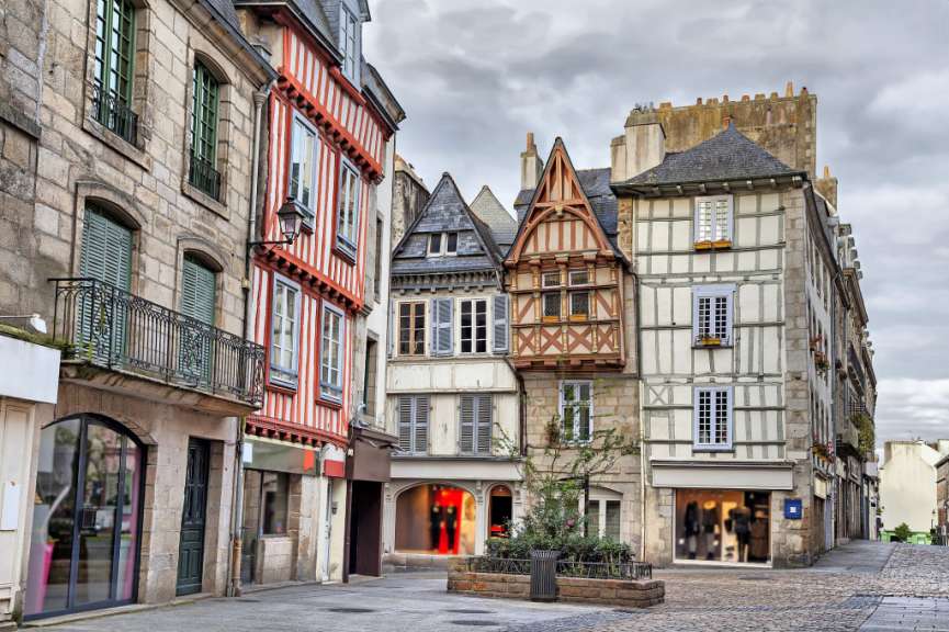 Traditionelle Fachwerkhäuser in Quimper