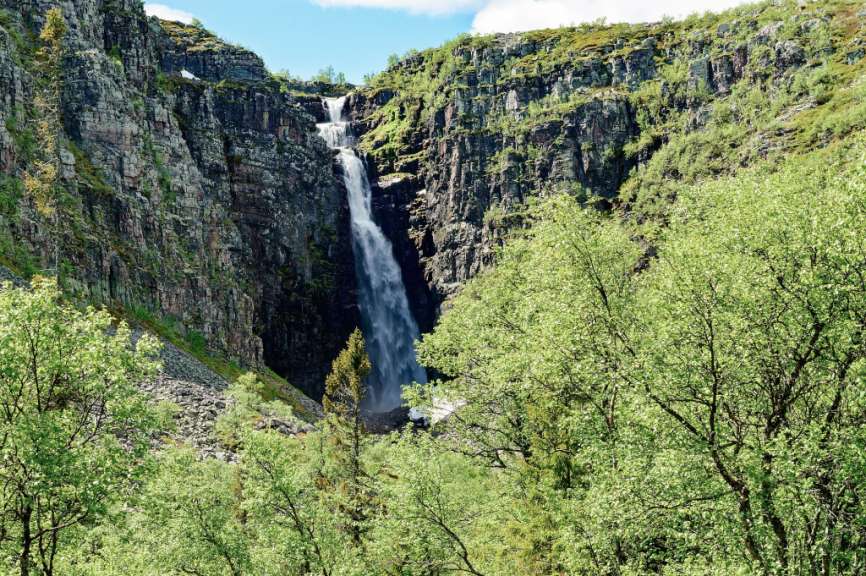 Größter Wasserfall Schwedens: Njupeskär