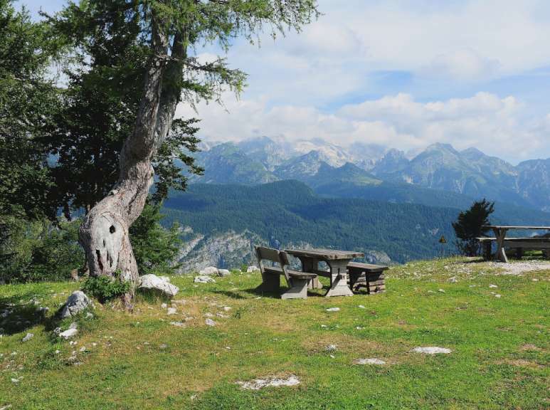 Blick zum Triglav: Wanderung auf den Vogel