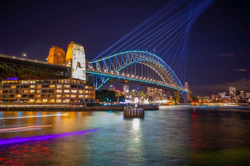 Aussicht auf das Stadtpanorama: Sydney Harbour Bridge