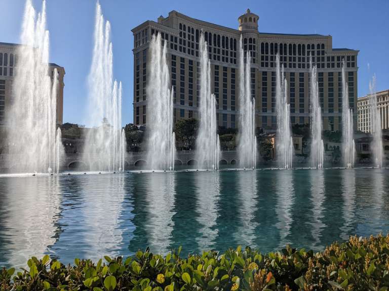 Weltberühmte Fontänen: Brunnen des Bellagio Hotels