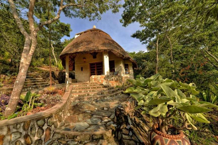 Rustikale Chalets: mit Blick über die Eastern Highlands