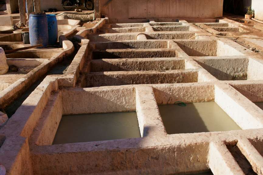 Blick in eine Gerberei