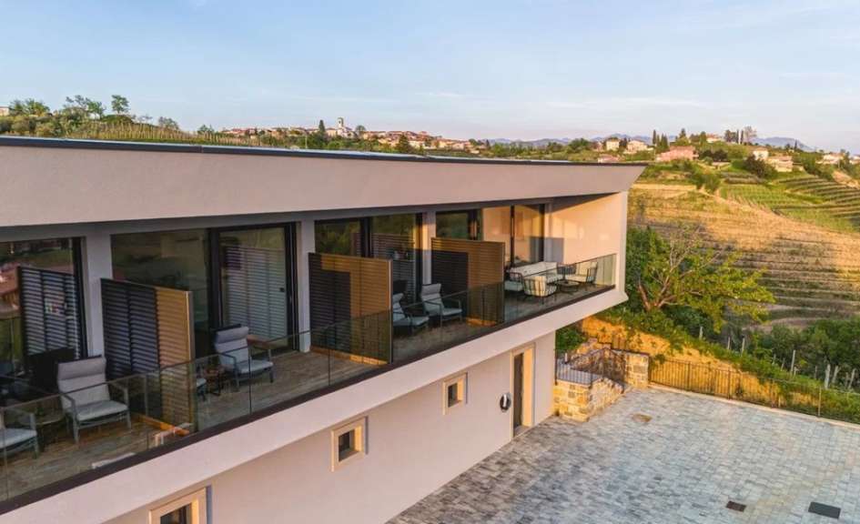 Panoramablick: Weingut in Plešivo