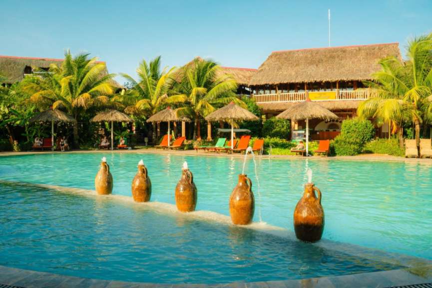 Einem traditionellen Dorf nachempfunden: Lodge in Can Tho