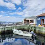 Hummer essen auf der Terrasse