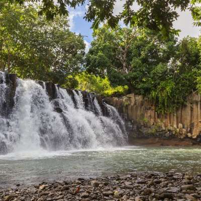 inmitten üppiger Dschungelvegetation: Rochester Falls