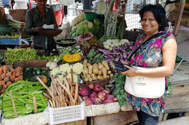 mit Umfulana unterwegs auf dem Markt