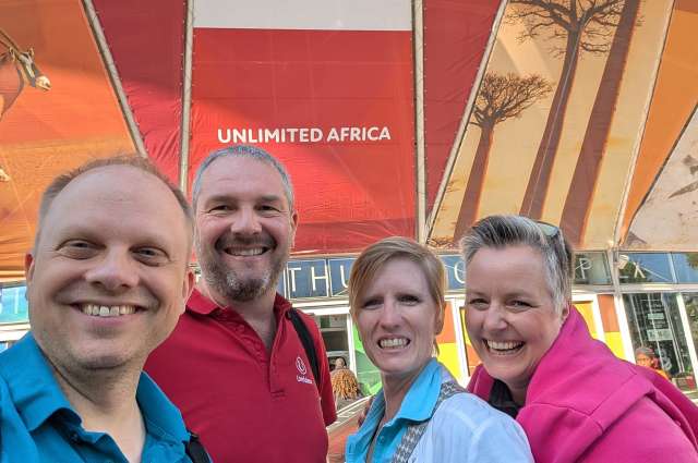 Indaba mit meinen KollegInnen Merwin, Karin und Christine