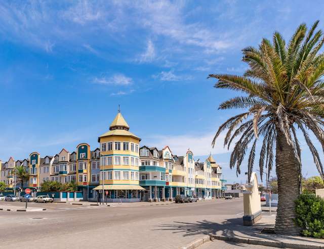 "Deutsche" Kleinstadt mit Palmen: Swakopmund
