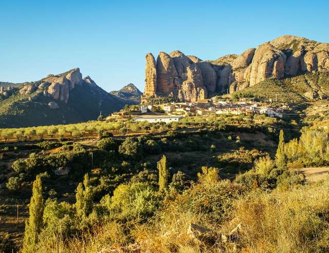 Landschaft bei Aguero in Aragón