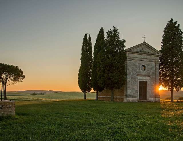 Toskana:Kapelle der Madonna di Vitaleta, San Quirico d'Orcia