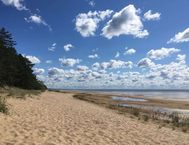 Strand in Kauksi am Peipussee, Reisefoto von