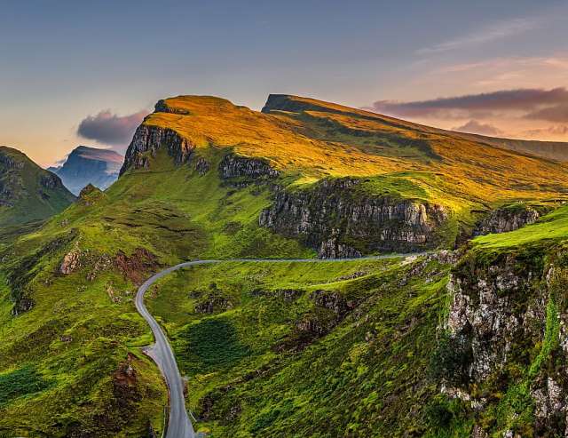 Panorama bei Sonnenaufgang: Isle of Skye