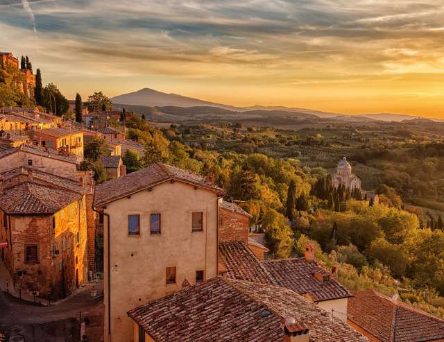 Toskana bei Sonnenuntergang