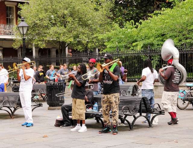 allgegenwärtiger Jazz: Straßenmusikanten in New Orleans