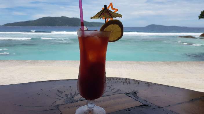 Cocktail auf la Digue,getrunken auf das Wohl von Fr. Tiemann