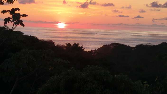 Sonnenuntergang, Blick von  Terrasse des "Cristal Ballena"
