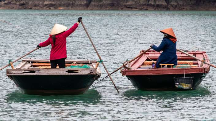 Fischerinnen in der Halong Bucht