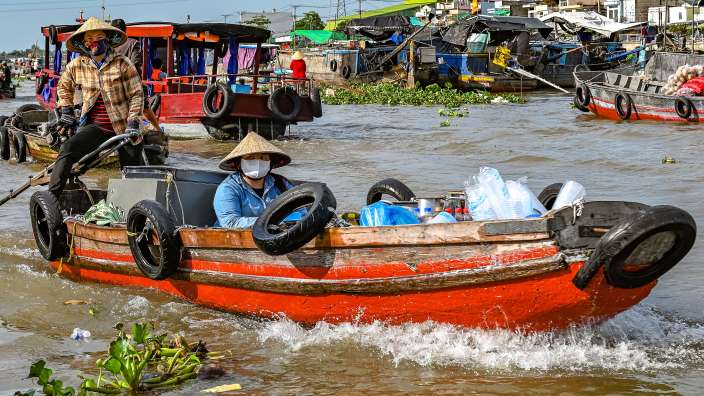 Der schwimmende Markt von Chau Doc