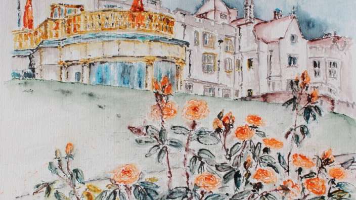 Bovey Castle - Aquarell von Petra Wündisch