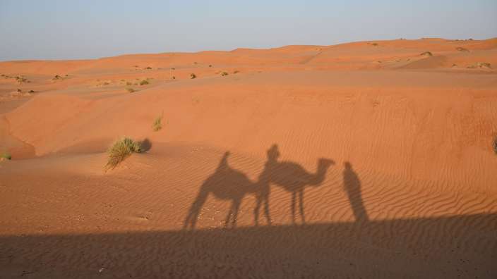 in den Sonnenuntergang