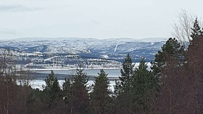 Blick auf Alta-Fjorn von der Mountain Lodge aus