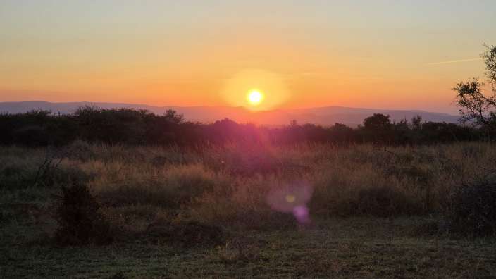 Sonnenuntergang in Mkhaya