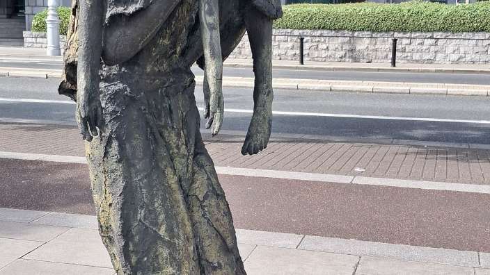 Eine Figur aus dem kanadischen Denkmal „The Famine Memorial“