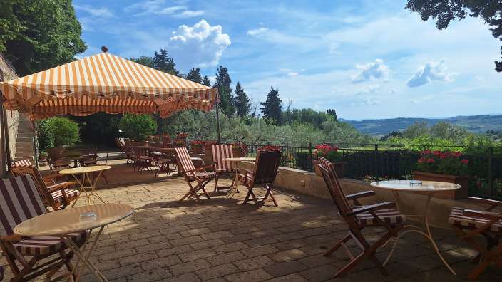 Terrasse in einer Patriziervilla bei San Casciano