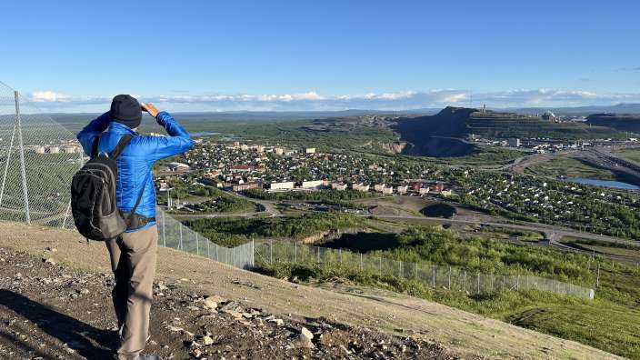 Sicht vom Luossavaara auf Kiruna