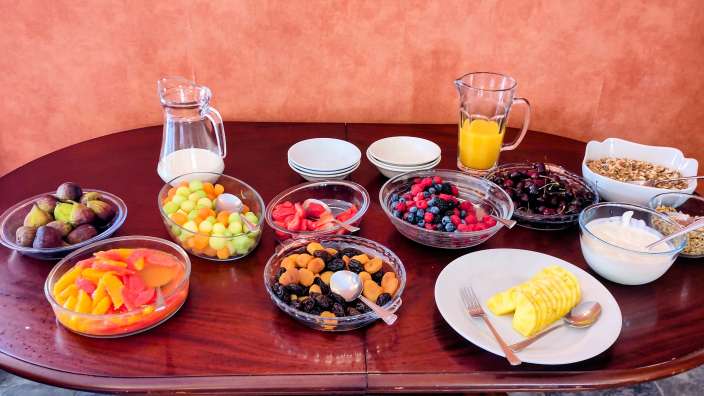 Frühstücksbuffet im Ardhasaig House, Ardhasaig (Harris)