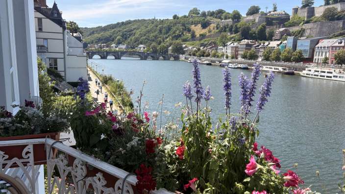 Blick vom Balkon in Namur am Tag