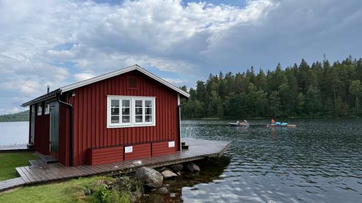 Das Bootshaus des Hotels 